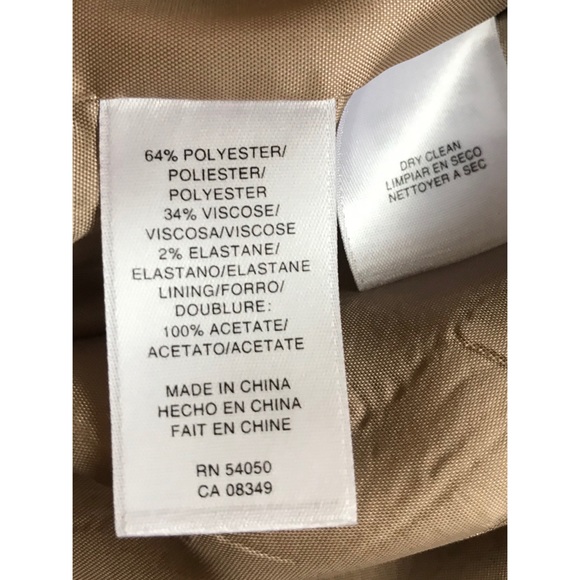 Jones New York Collection Women’s Tan Blazer  Size 8 - Picture 4 of 6